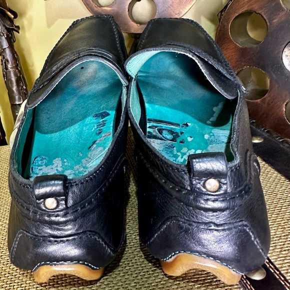 GUC Ted Baker Black Leather Diving Shoe Silver-toned accents Painted Insole Sz11 main image 14